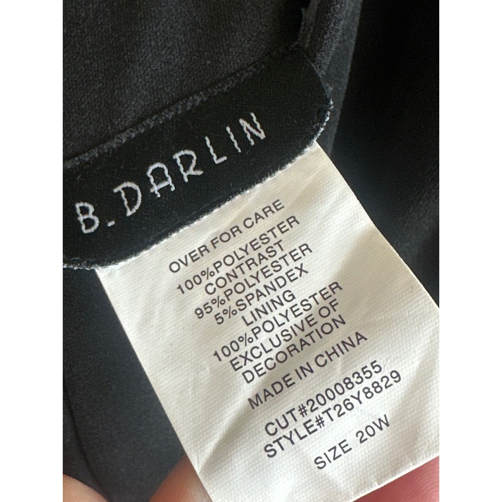 B. Darlin Plus Size 20W Floral Skater Dress Black Pink Blue V-Neck T26Y8829 - Picture 7 of 16